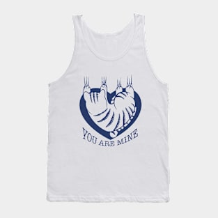 You Are Mine Cat Valentines Day B&W Tank Top